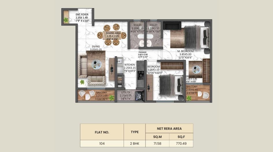 Ramsa-Regio-Floor-Plan-2 BHK-770 Sqft